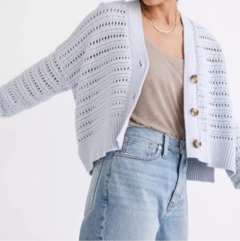 Madewell Tanfield Open Stitch Cardigan Sweater , XS